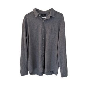 Men's Johnston & Murphy XC Flex Knit Button Up, Gray, Size L